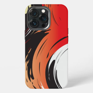 Red Black and White Abstract Art iPhone 13 Pro Case