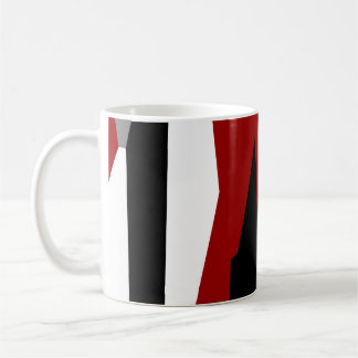 Red black and white abstract   coffee mug