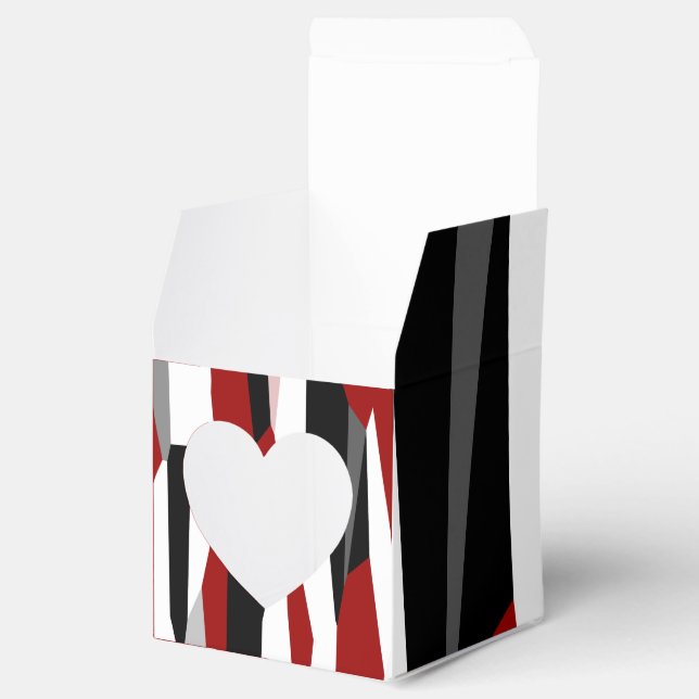 Red black and white abstract   favour box (Opened)