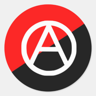 Red Black and White Anarchist Flag Anarchy Classic Round Sticker
