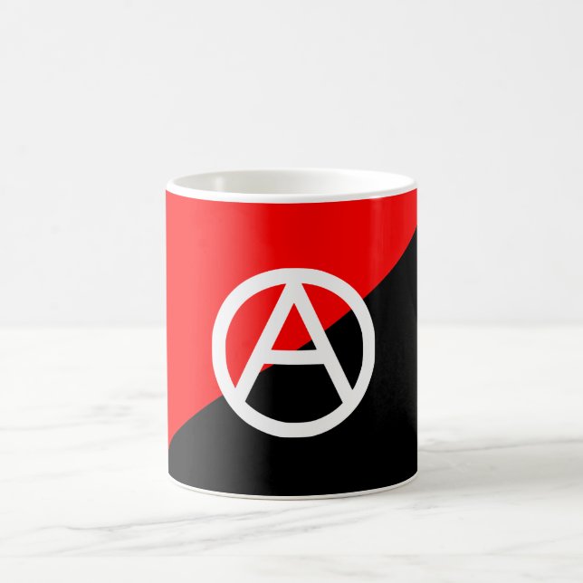 Red Black and White Anarchist Flag Anarchy Coffee Mug (Center)