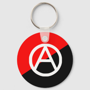 Red Black and White Anarchist Flag Anarchy Key Ring