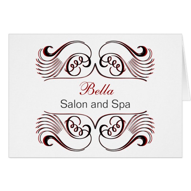 red black and white Chic Business Thank You Cards (Front Horizontal)