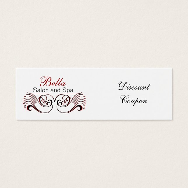 red,black and white Chic discount coupon (Front)