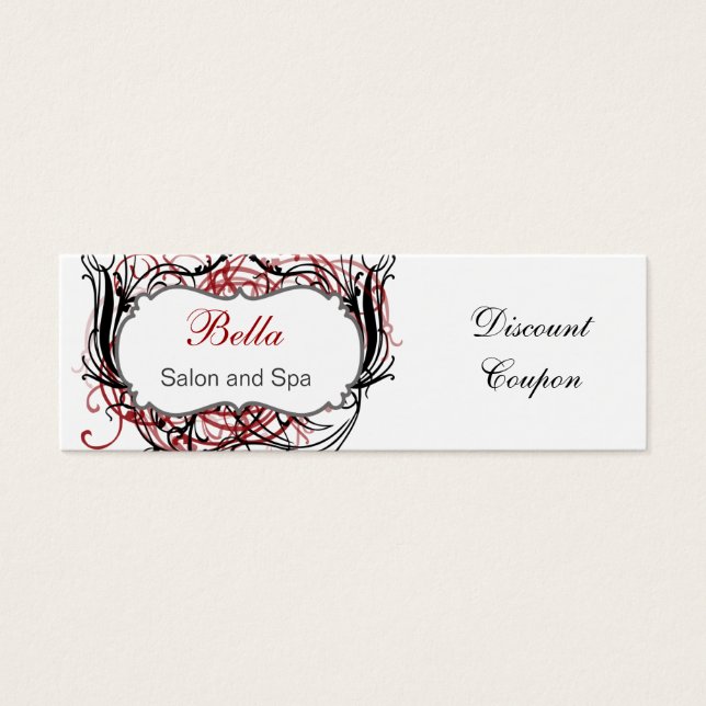 red,black and white Chic discount coupon (Front)