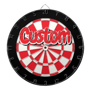 Red, Black, And White Customisable Text Dartboard