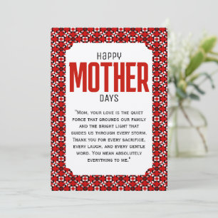 Red, Black, and White Geometric Pixel pattern Invitation