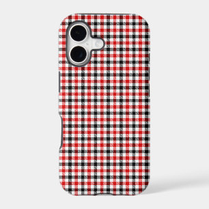 Red Black and White Gingham Check