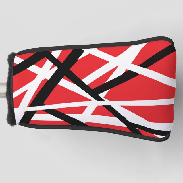 Red, Black, and White Graphic Golf Head Cover (Front)