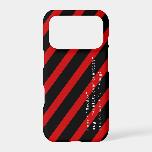 Red Black and White Message in Python Code  (Back)