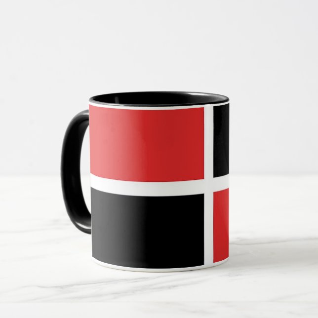 Red, Black and White Pattern Mug (Front Left)
