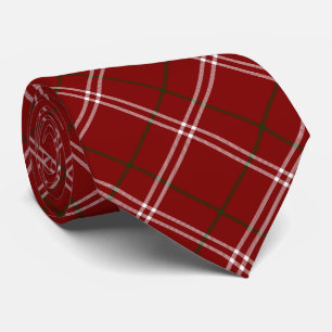 Red Black and White Plaid Tie