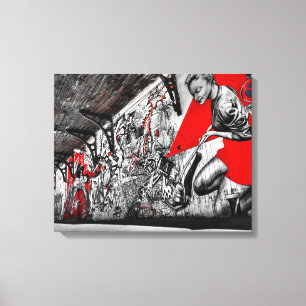 Red, Black and White Street Art Graffiti Wall Art