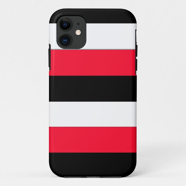 Red, black and white stripes Case-Mate iPhone case (Back)