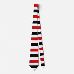 Red Black and white stripes design Tie