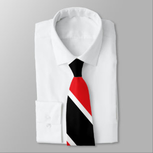 Red Black and White University Stripe Tie