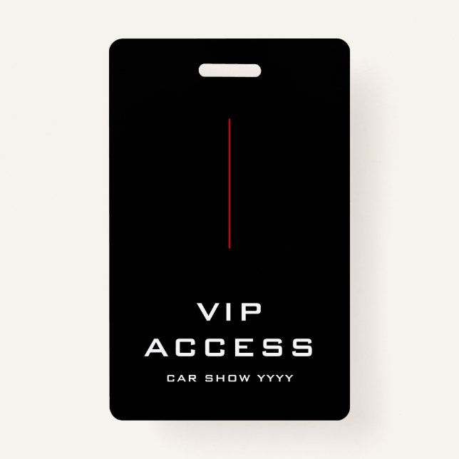 Red Black and White VIP Access ID Badge (Front)