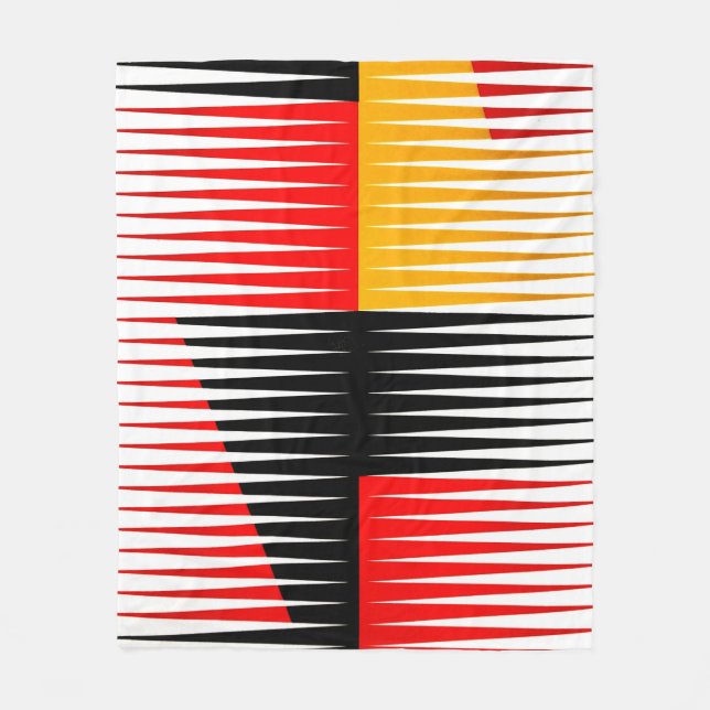 Red, black, and yellow artwork fleece blanket (Front)
