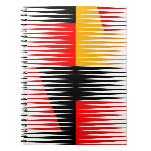 Red, black, and yellow artwork notebook (Front)