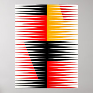 Red, black, and yellow artwork poster