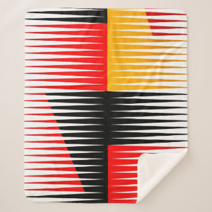 Red, black, and yellow artwork sherpa blanket