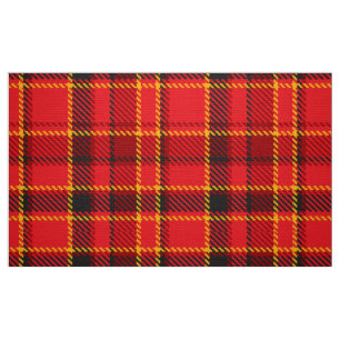 Red black and yellow plaid pattern fabric