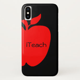 Red & Black Apple Teacher's iPhone X Case