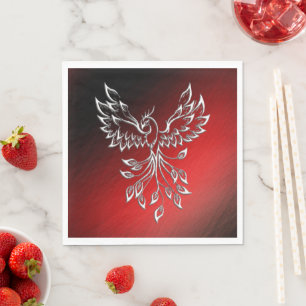 Red Black Ashes and Phoenix Napkin