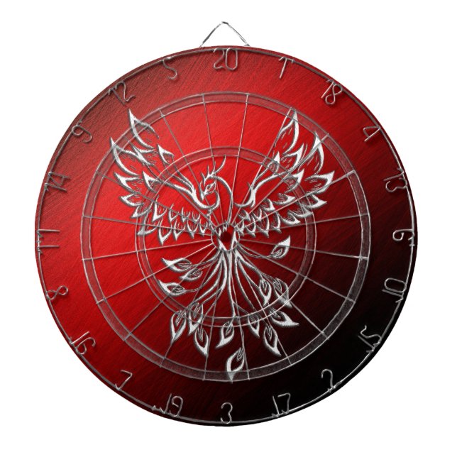 Red Black Ashes and Phoenix Regulation Dartboard (Front)
