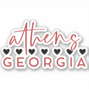 Red & Black Athens Georgia Vinyl Sticker