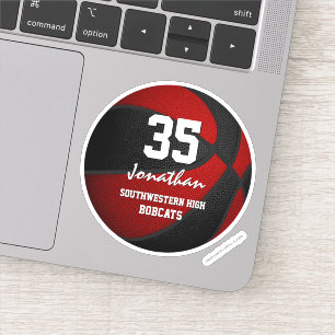 Red black basketball team colours boys girls