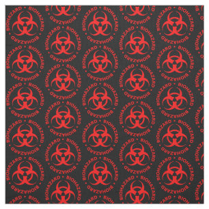 Red & Black Biohazard Symbol Fabric
