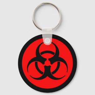 Red & Black Biohazard Symbol Keychain