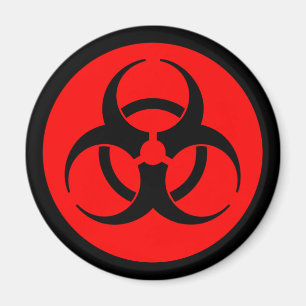 Red & Black Biohazard Symbol Magnet