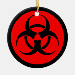 Red & Black Biohazard Symbol Ornament
