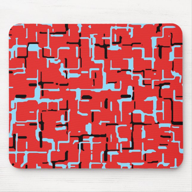 Red Black Blue Cool Pattern Mouse Pad (Front)