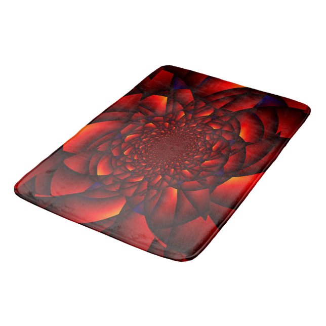 Red Black Blue Petal Bath Mat (Angled)