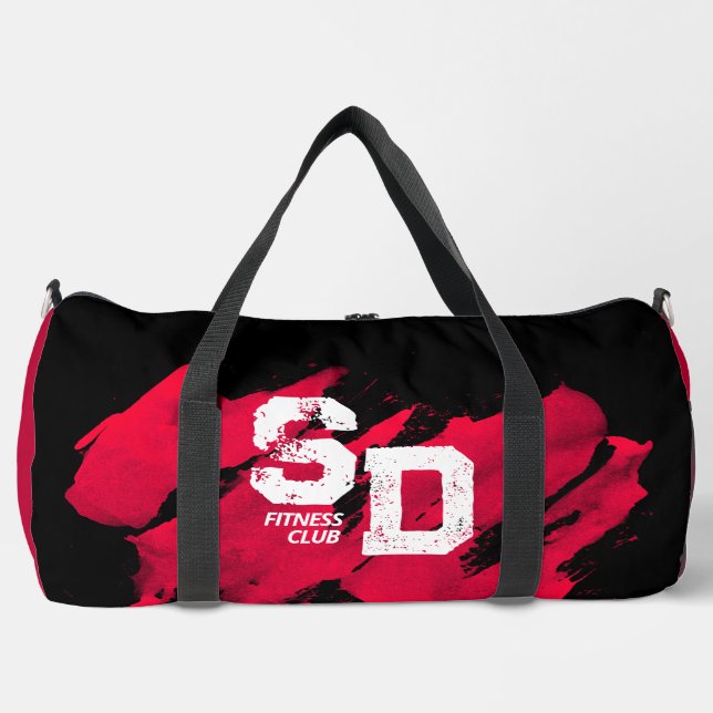 Red & Black Brushy Fitness Bag (Front)