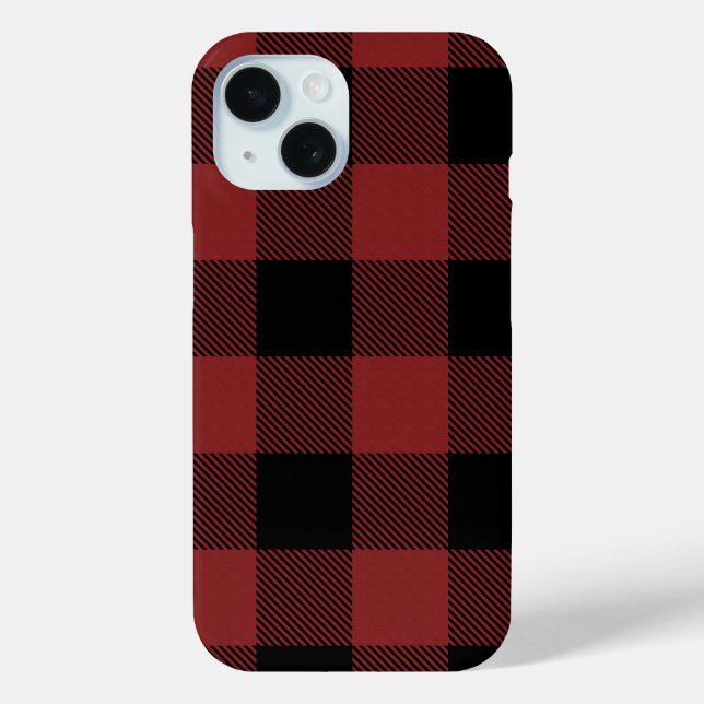 Red Black Buffalo Check Plaid Case-Mate iPhone Case (Back)