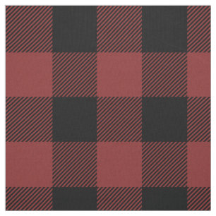 Red Black Buffalo Check Plaid Fabric