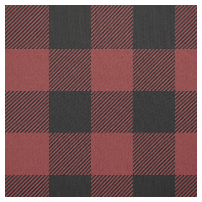 Red Black Buffalo Check Plaid Fabric (Swatch)