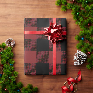 Red Black Buffalo Check Plaid Wrapping Paper