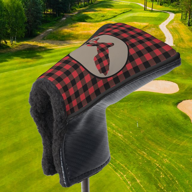 Red Black Buffalo Plaid Deer Head Putter Cover (Creator Uploaded)