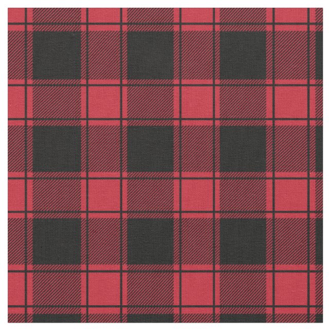 Red & Black Buffalo Plaid Fabric (Close Up)