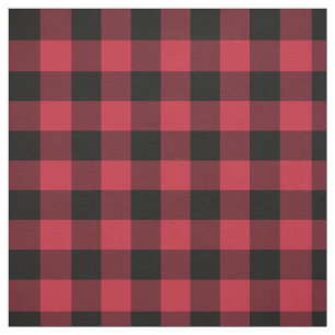 Red Black Buffalo Plaid Pattern Fabric