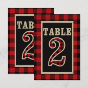 Red & Black Buffalo Plaid Rustic Table Number 2