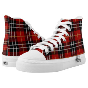 red and black checkered shoes