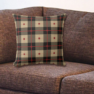 Red Black Buffalo Print Pattern Cushion