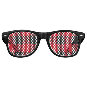 Red Black Buffalo Square Plaid Pattern 1 Retro Sunglasses