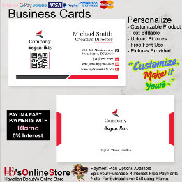Red & Black Business Cards 3 Pack of 100